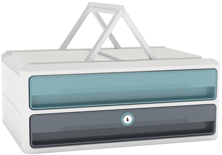 Module de rangement MoovUp Secure, menthe, avec poignées