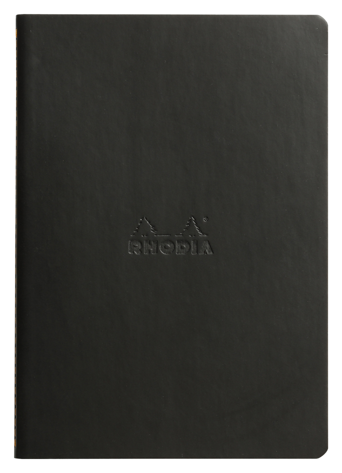 RHODIA Carnet piqûre textile RHODIARAMA, A5, ligné, noir