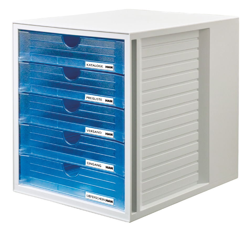 Module de classement SYSTEMBOX, gris clair / bleu translucide