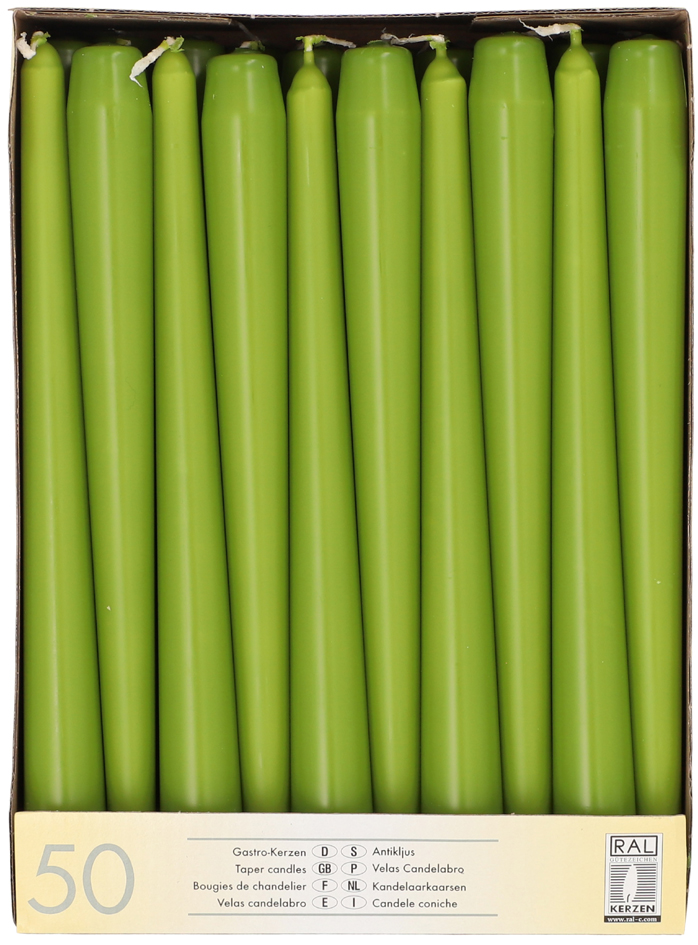 STARPAK Bougie de chandelier, 22 mm, pack de 50, vert olive