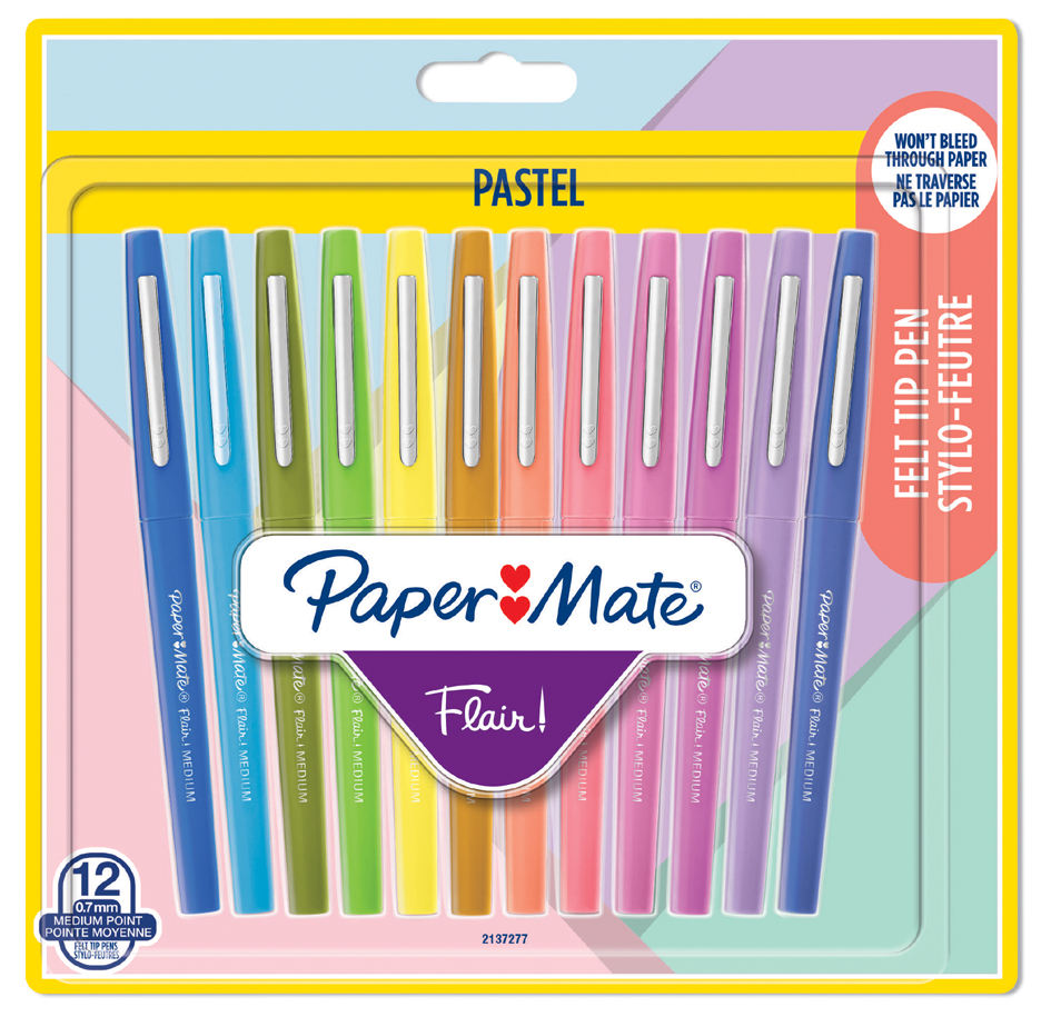 Paper:Mate Stylo feutre Flair PASTELL, blister de 12