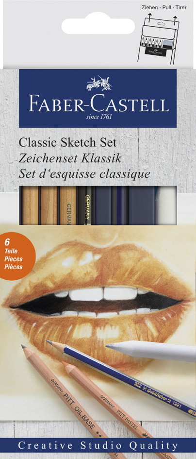 FABER-CASTELL Set d'esquisse Classique, 6 pièces