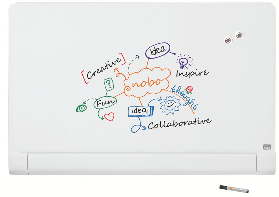 nobo Tableau en verre Impression Pro Widescreen, 45', blanc