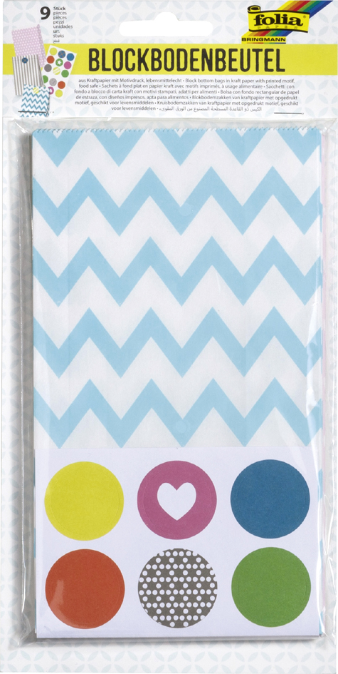 folia Sacs en papier, 130 x 200 mm, avec motifs, assorti