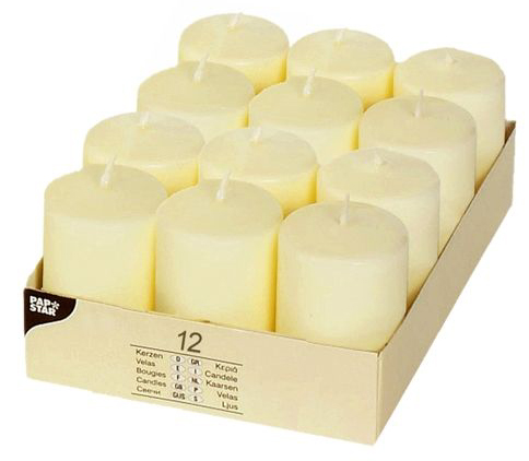 PAPSTAR Bougie cylindrique 'Ivory', diamètre: 40 mm, ivoire