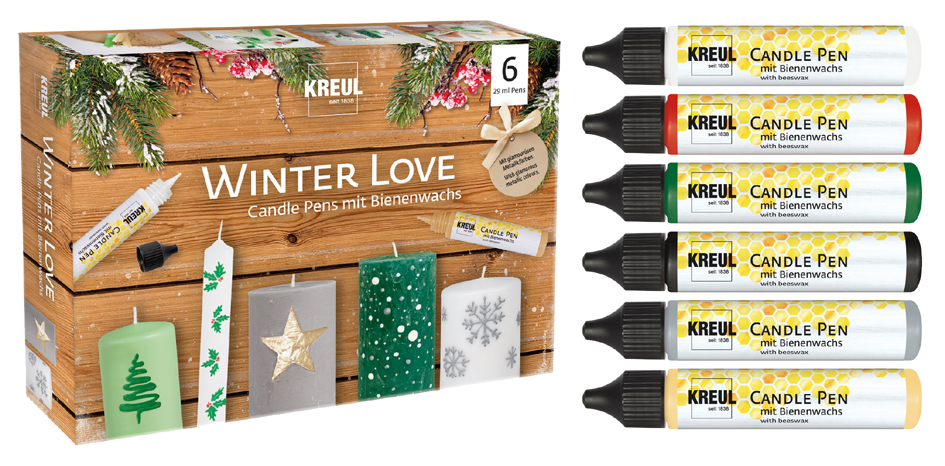 KREUL Candle Pen 'Winter Love', set de 6