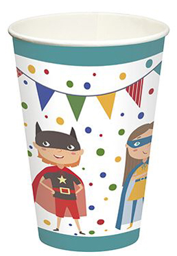 Gobelets jetables, carton, motifs enfant