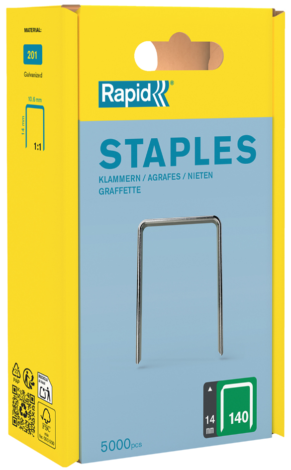 Rapid Agrafe fil plat no. 140, 14 mm, grand paquet