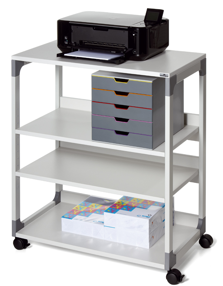 Chariots de bureau, plateau bois
