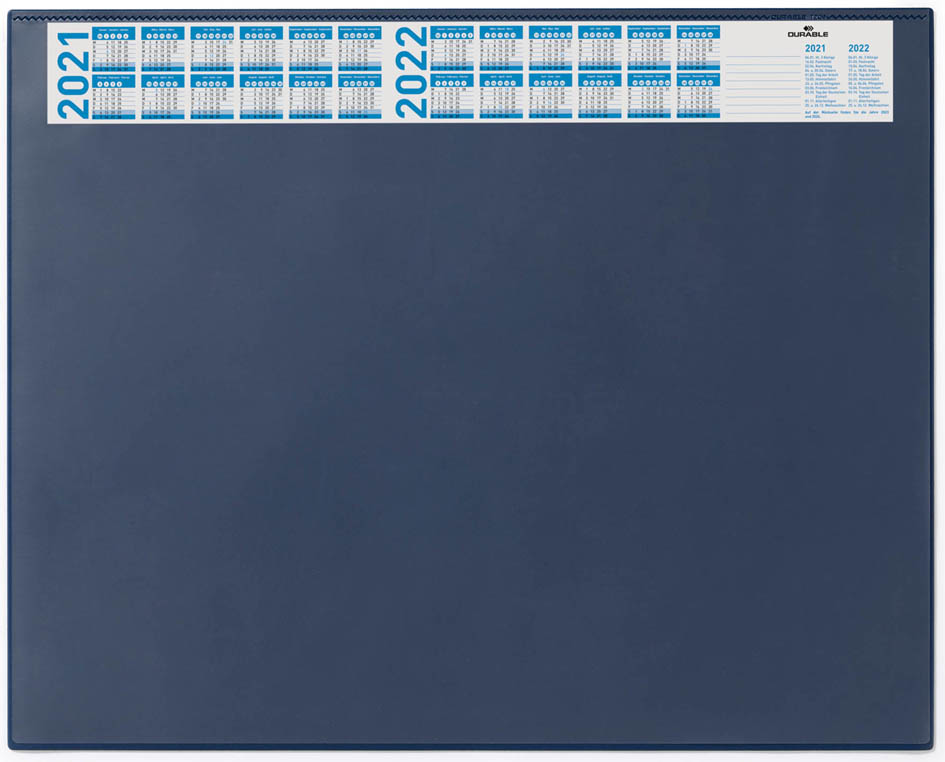 DURABLE Sous-main avec calendrier annuel, bleu foncé