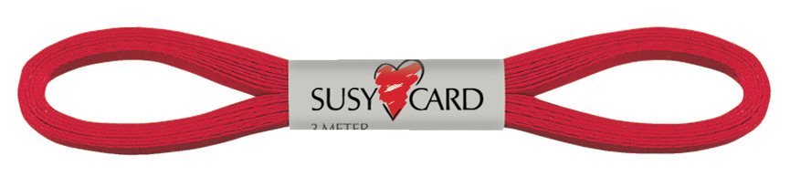SUSY CARD Ruban cadeau 'Easy', 6 mm x 3 m, rouge