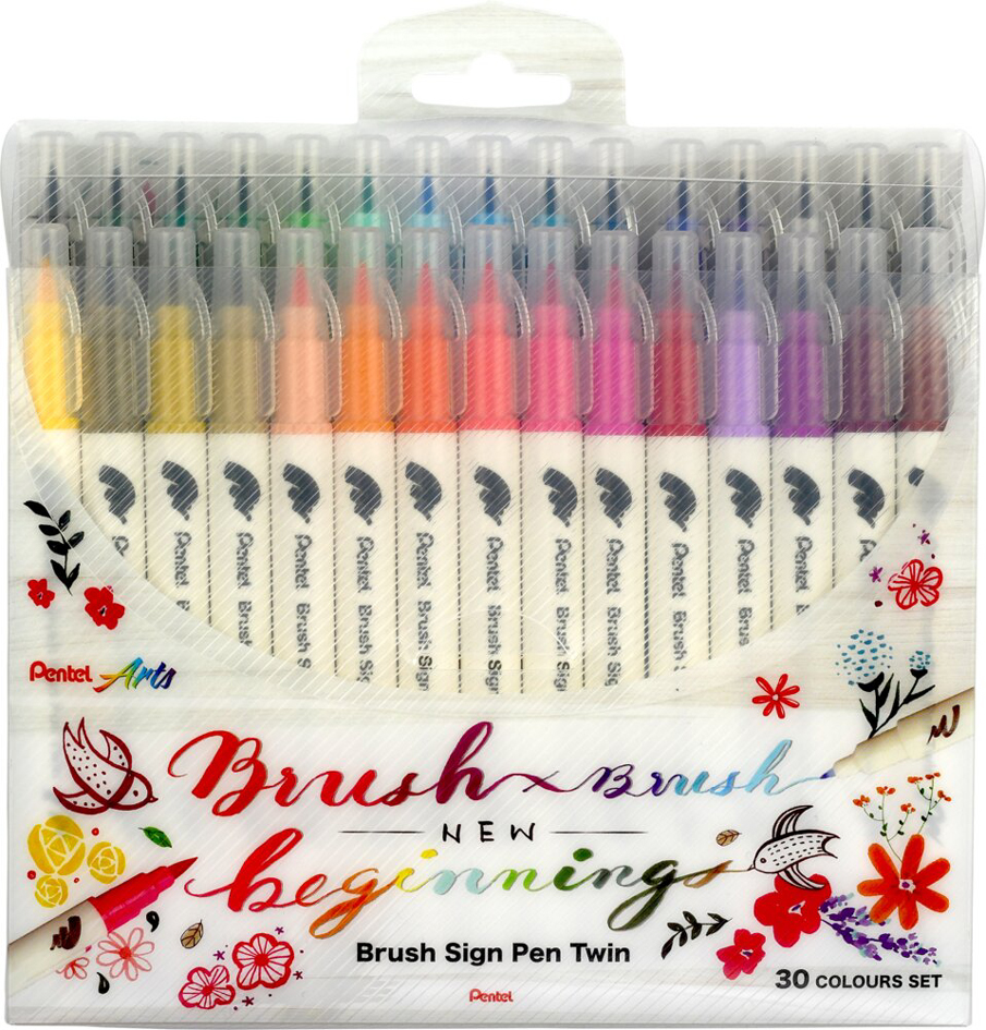 PentelArts Feutre pinceau BrushSignPen Twin, set de 30