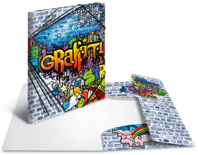 HERMA Chemise à élastiques 'Graffiti', en PP, A4