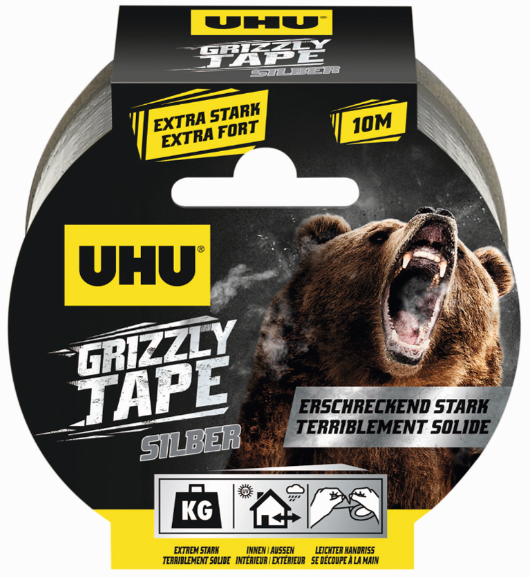 UHU Ruban adhésif toilé en PE GRIZZLY TAPE, 49 mm x 10 m
