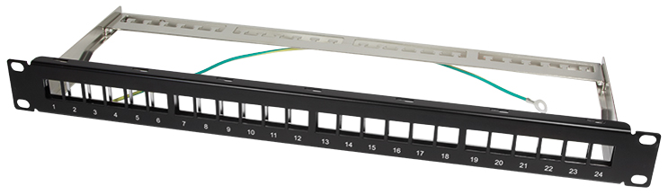 LogiLink Panneau de brassage Keystone 19', blindé, noir