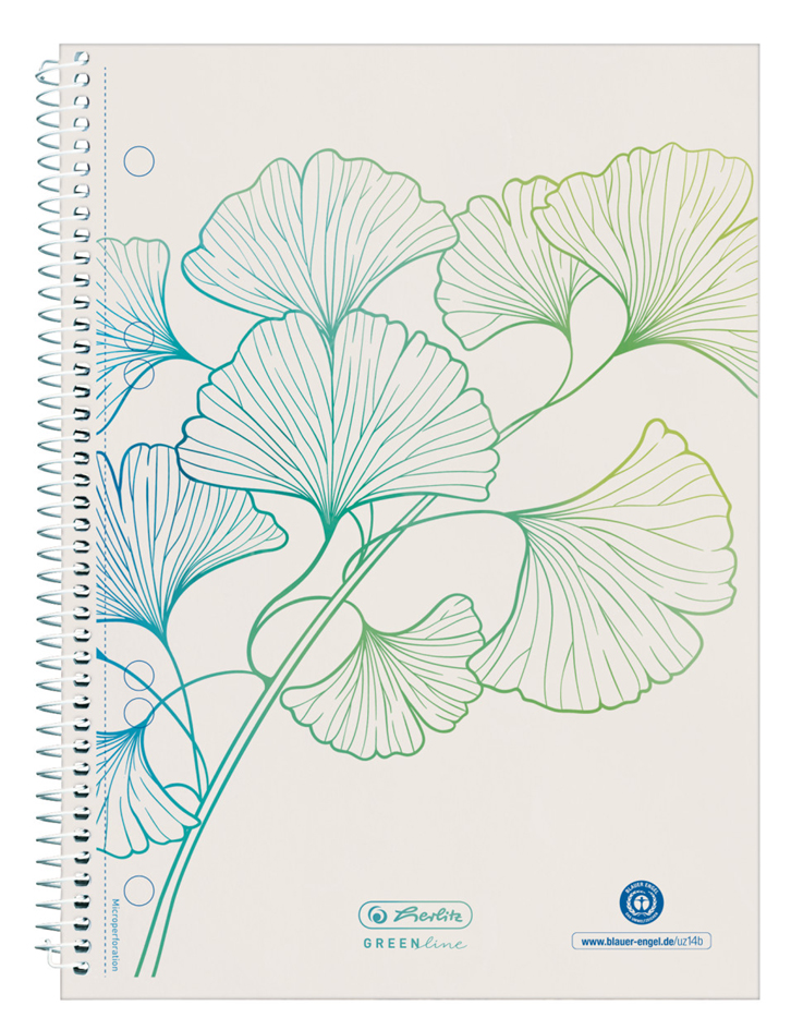 Cahier spiralé GREENline "Gingko"