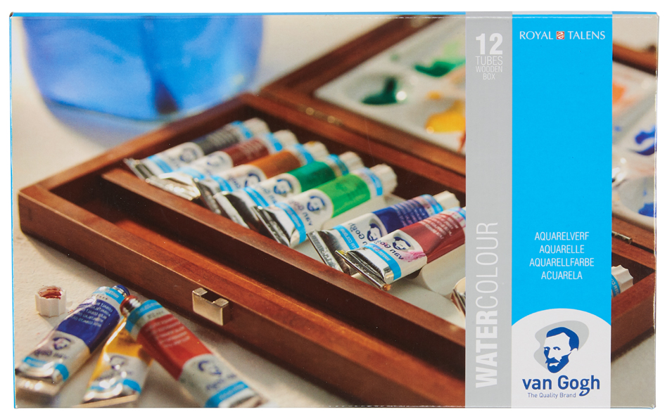 Van Gogh Kit d'aquarelle dans un coffret en bois, emballage