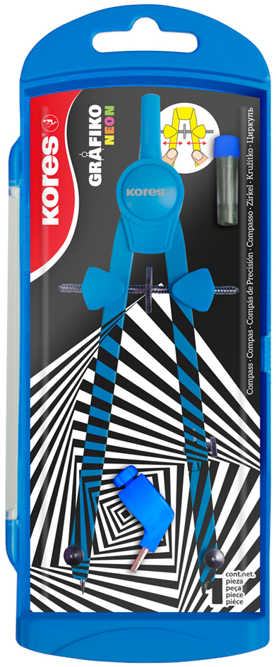 Compas "Grafiko Neon", bleu