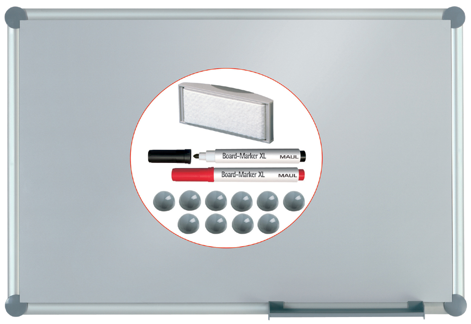 MAUL Tableau mural Blanc 2000 MAULpro, kit complet 'argent'