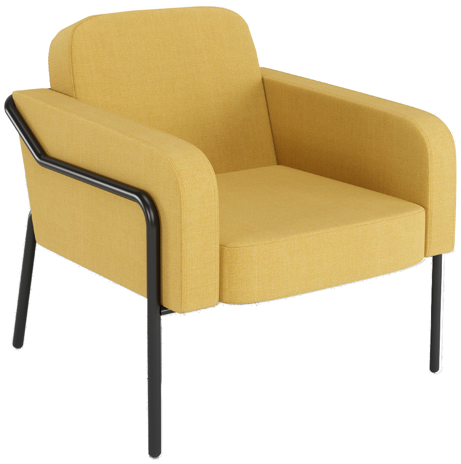 PAPERFLOW Fauteuil visiteur MEDSO RUND L, tissu, jaune