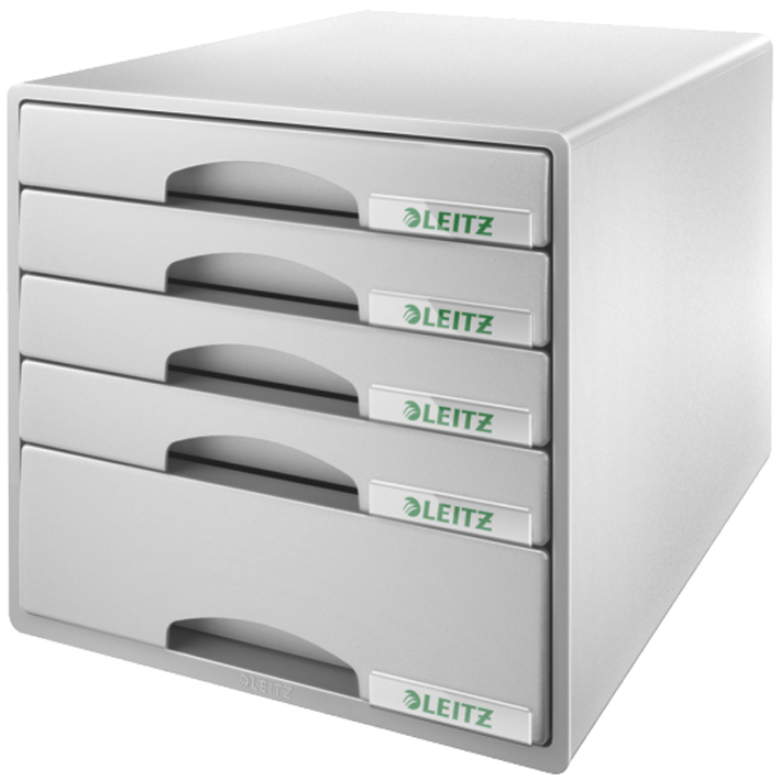 LEITZ Module de classement Plus, 5 tiroirs, gris