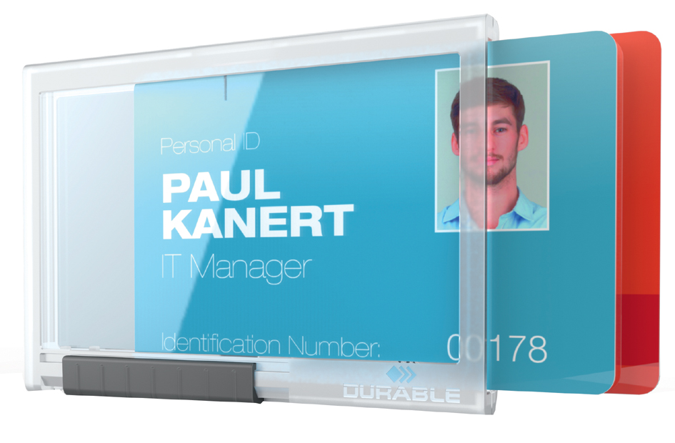 DURABLE Porte-badge PUSHBOX TRIO, transparent