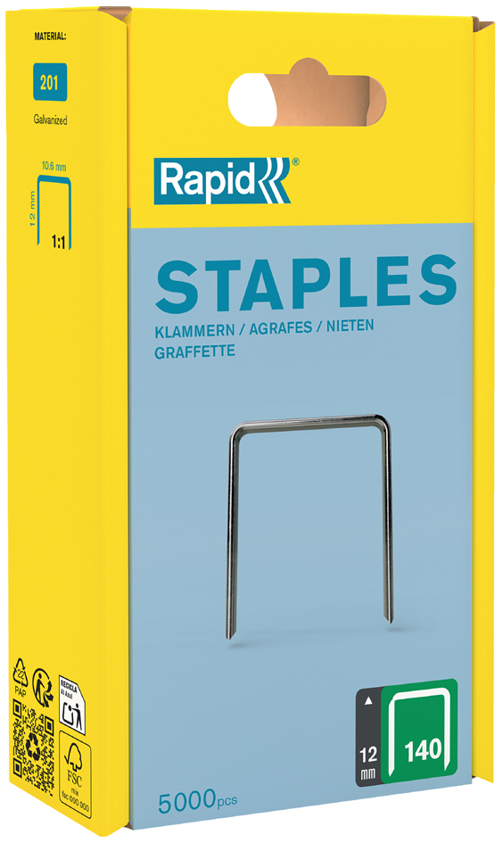 Rapid Agrafe fil plat no. 140, 12 mm, grand paquet
