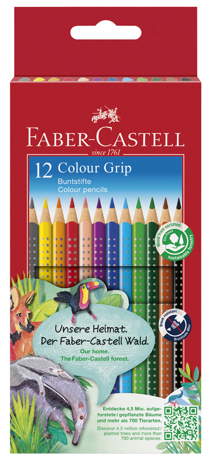 FABER-CASTELL Crayons de couleur Colour GRIP, étui de 12
