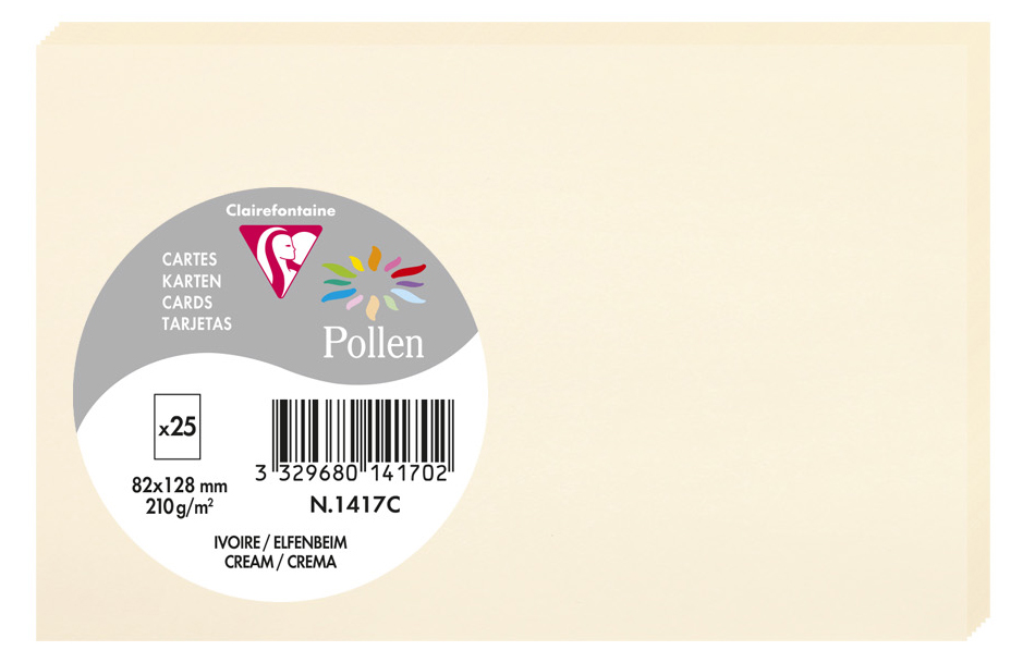 Pollen by Clairefontaine Carte 82 x 128 mm, ivoire