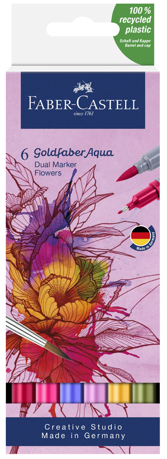 FABER-CASTELL Marqueur aquarelle GOLDFABER, étui Fleurs