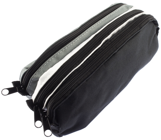 kangaro Trousse, 3 compartiments, gris/blanc/noir