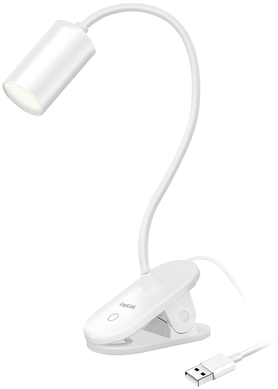 LogiLink Lampe de lecture à LED avec pince, blanc