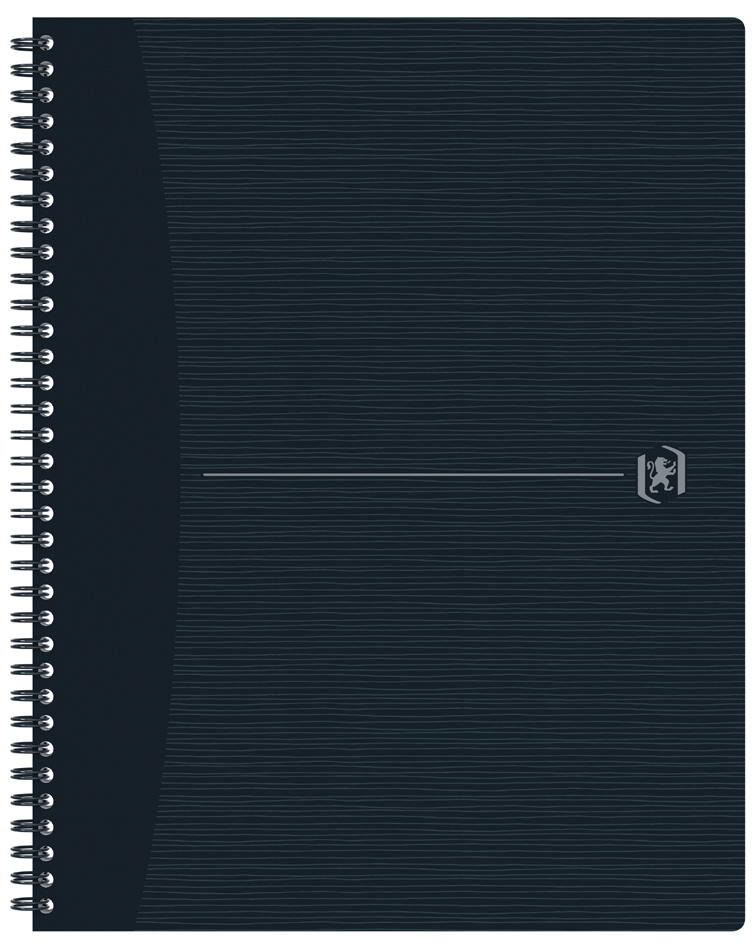 Oxford Cahier à spirales Origins, A4, ligné, noir