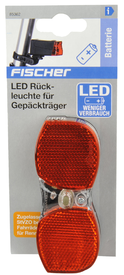 Feu arrière de vélo LED, pour porte-bagage - emballage