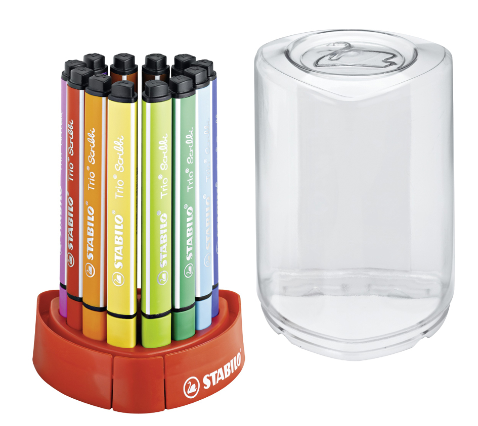 Feutre Trio® Scribbi, set de bureau de 12 - ouvert