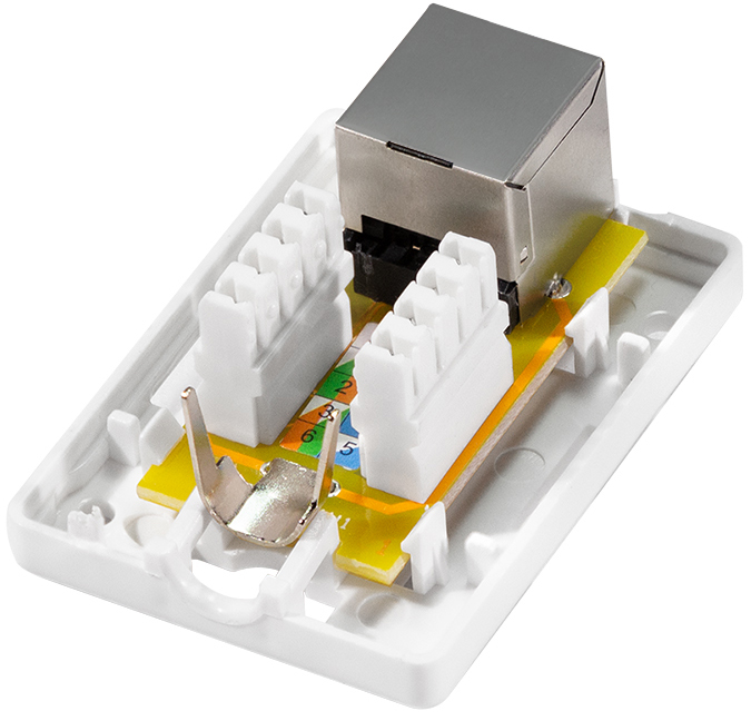 Prise cat. 6A avec boîtier en saillie, 1x RJ45