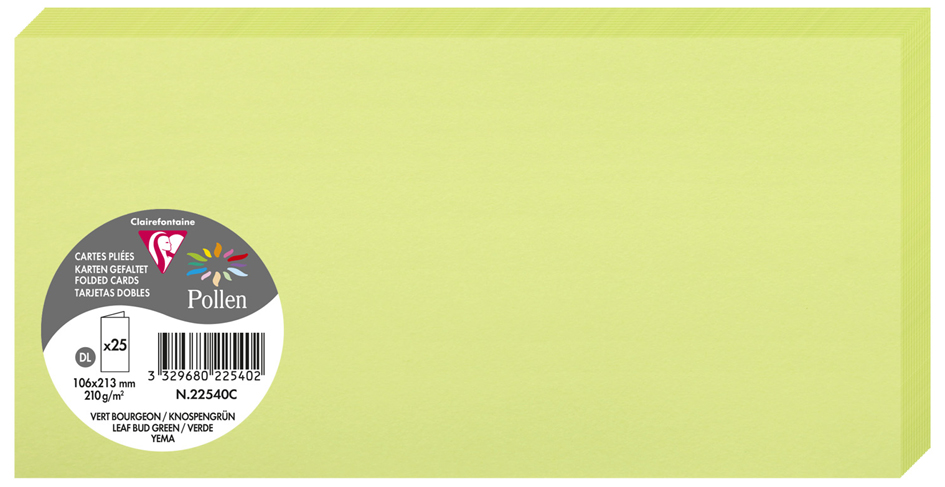 Pollen by Clairefontaine Carte double DL, vert bourgeon