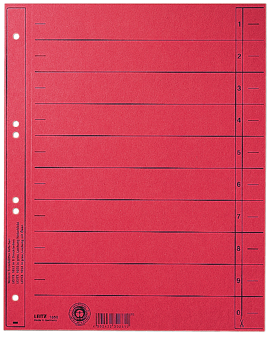 LEITZ Intercalaires, format A4 extra large,en carton manille