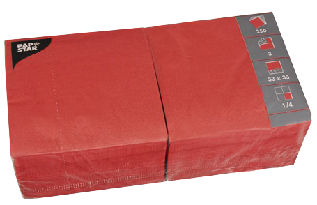 PAPSTAR Serviettes lunch, 330 x 330 mm, rouge