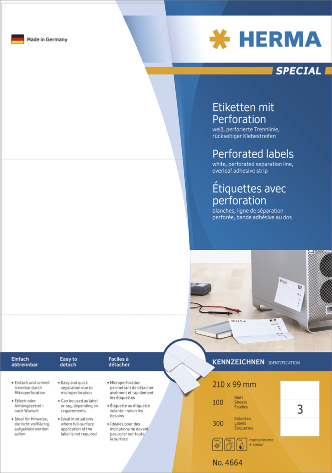 Visuel de référence: Étiquettes universelles SPECIAL, perforées