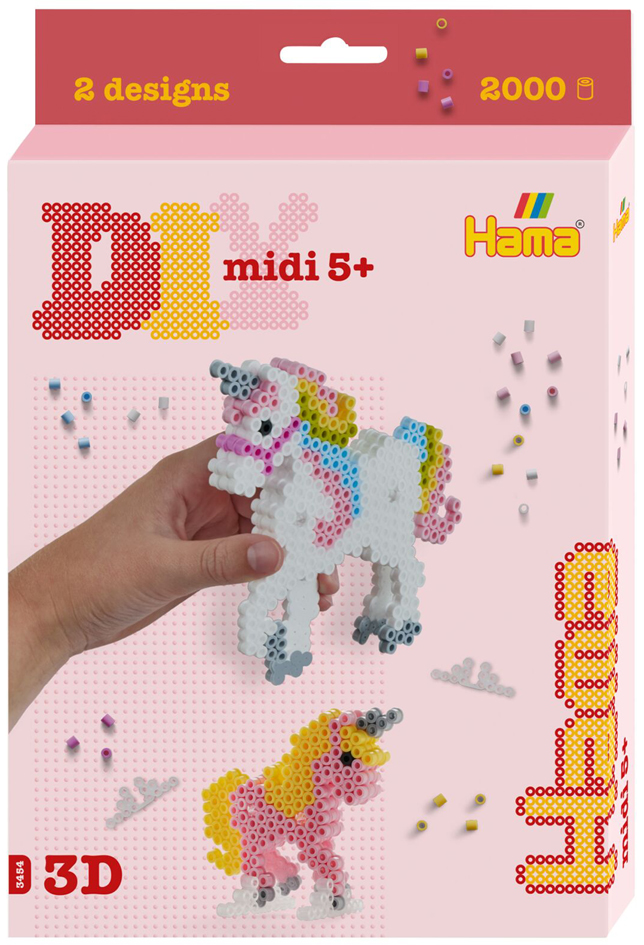 Hama Perles à repasser midi 3D 'Licornes', coffret cadeau