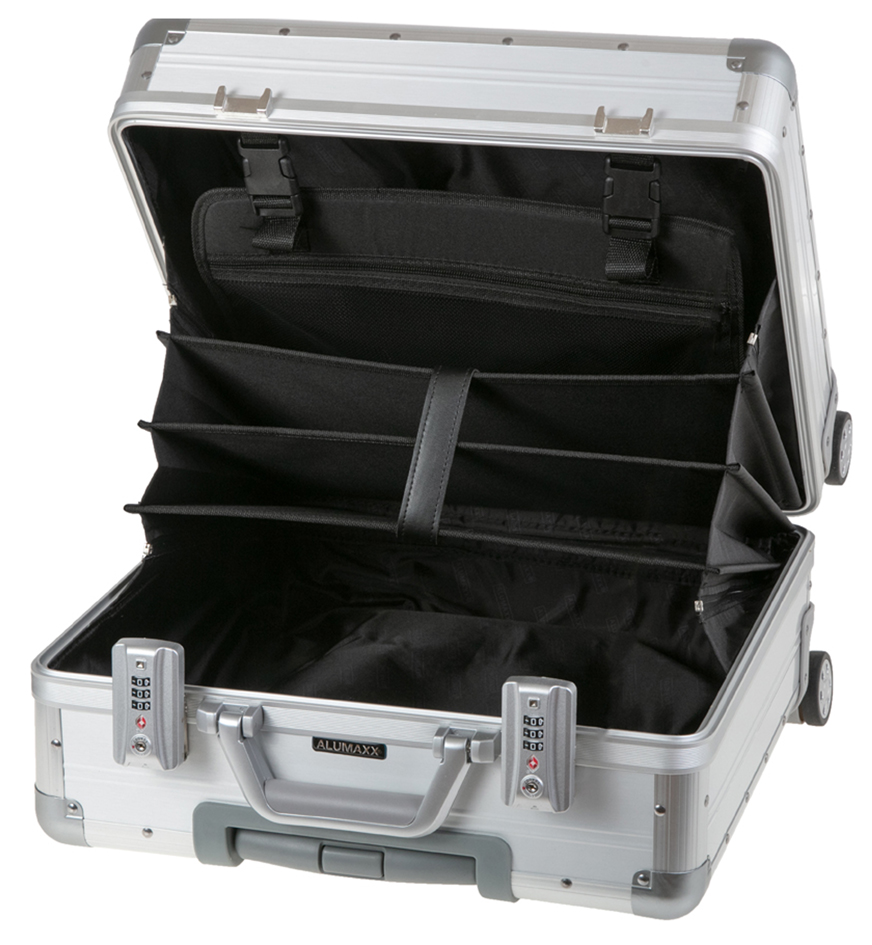 Visuel de référence : Valise à roulettes Business "GEMINI", ouverte