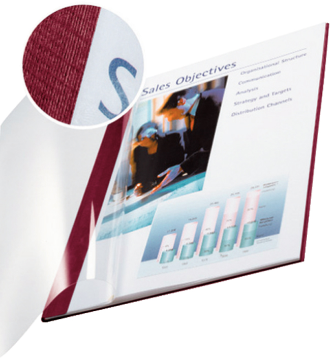 LEITZ Chemise pour reliure impressBind, A4, 10,5 mm,bordeaux