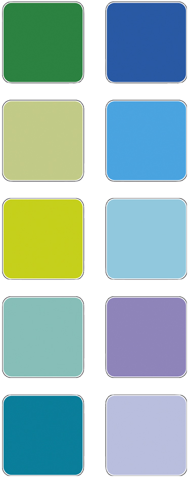 Set de tampons encreurs "Aqua", couleurs