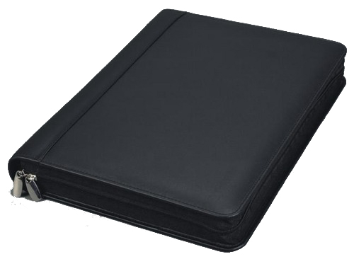 Alassio serviette classeur 'BOSA', A4, cuir nappa, noir