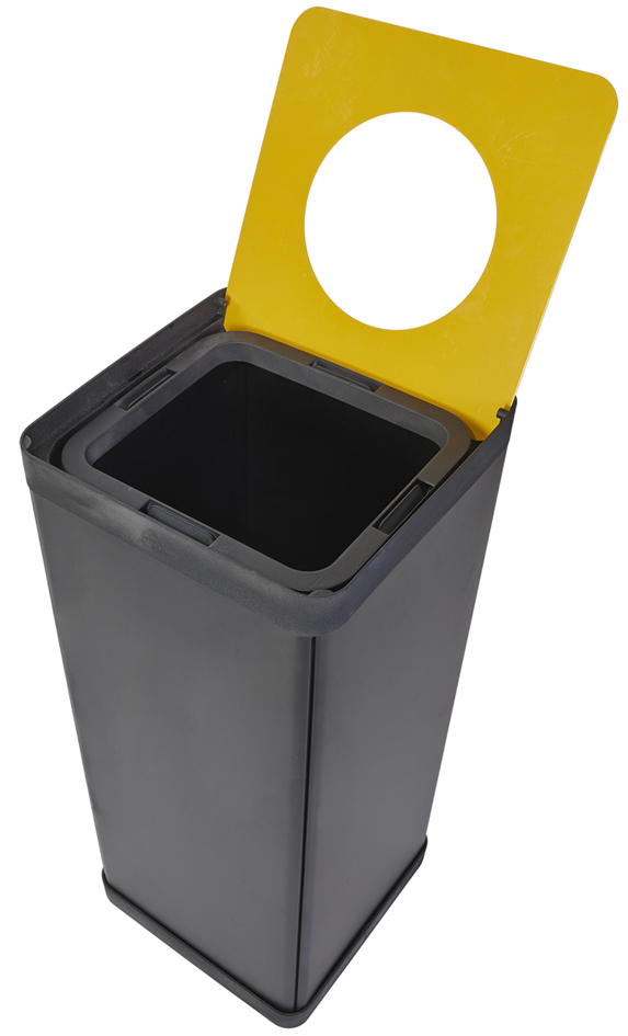Poubelle de tri sélectif, jaune - ouvert