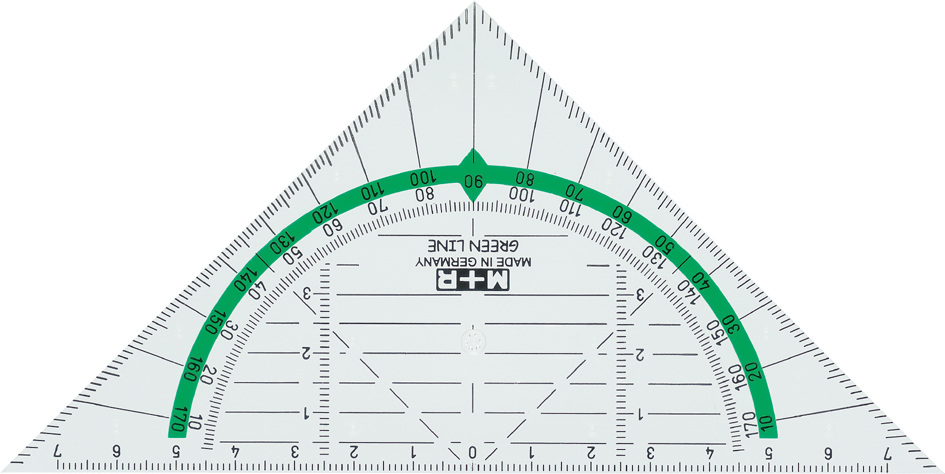 M+R Equerre géométrique 'Green Line', hypoténuse: 160 mm