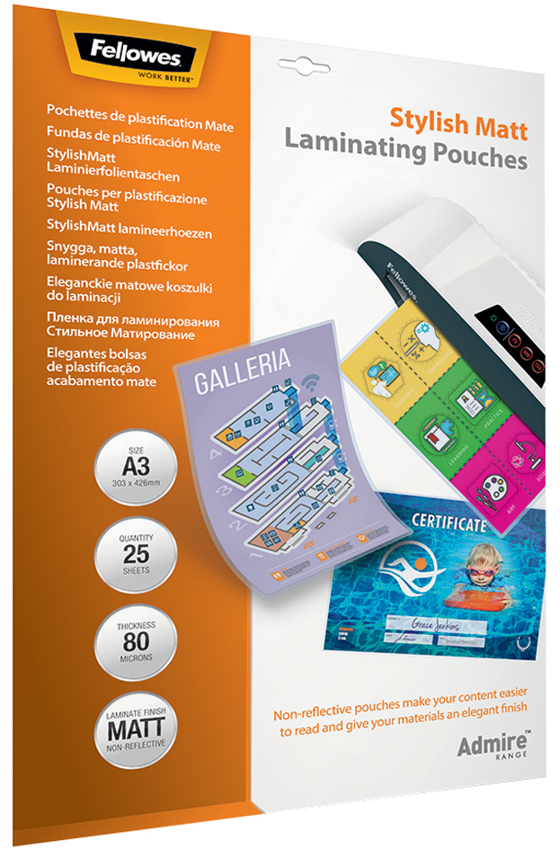 Fellowes Pochette de plastification, A3, mat, 160 microns