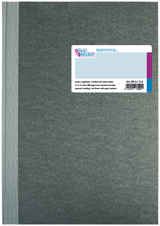 KÖNIG & EBHARDT livre de compte, format A4, quadrillé,