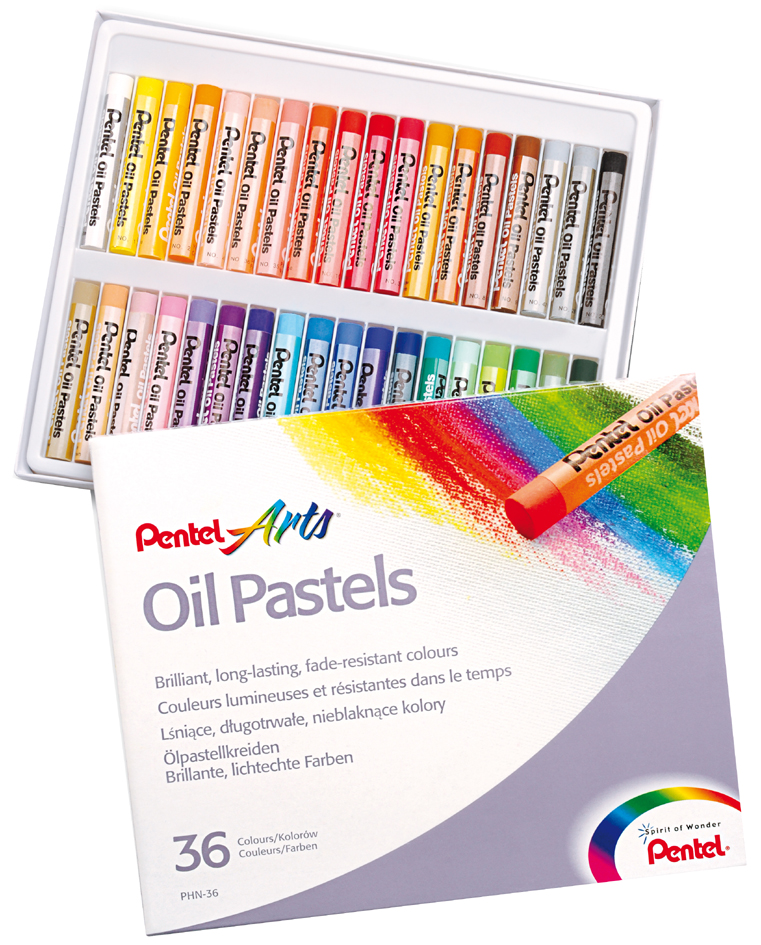 PentelArts Pastels à huile PHN4, étui en plastique de 36